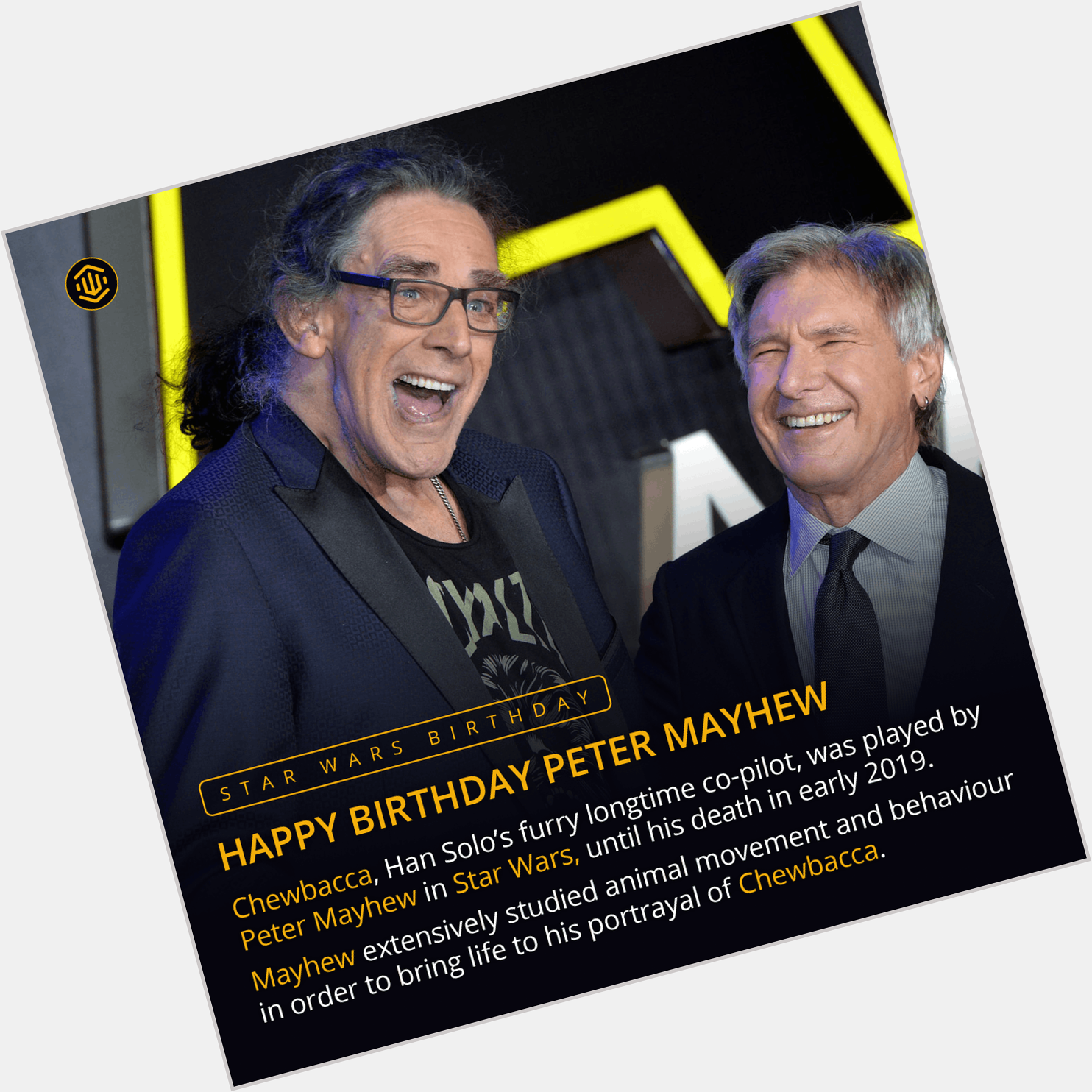 Happy Birthday to the furriest of the Hollywood greats, the late Peter Mayhew! 