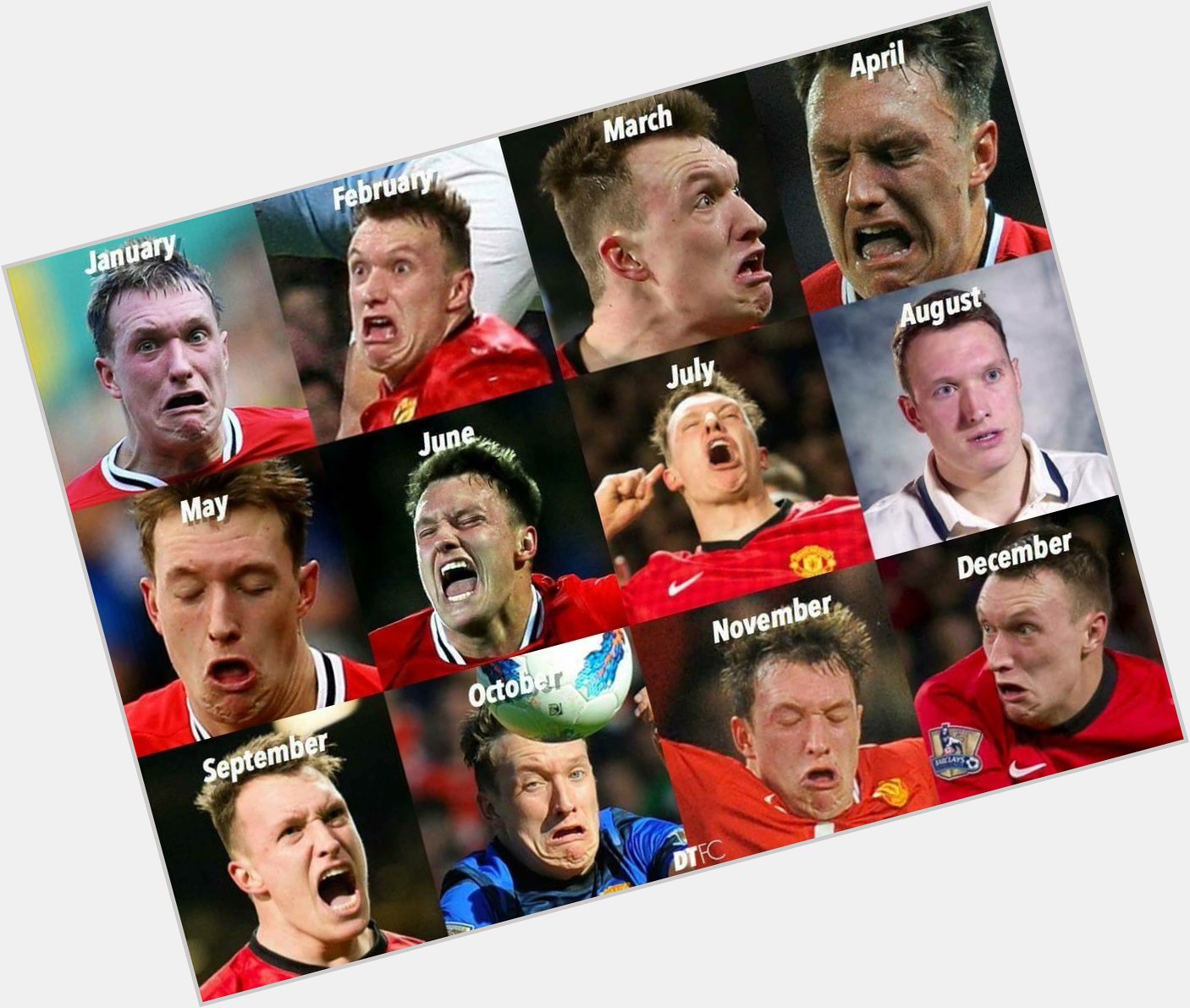 Happy Birthday to Manchester United man  Your birthday month = your Phil Jones face 