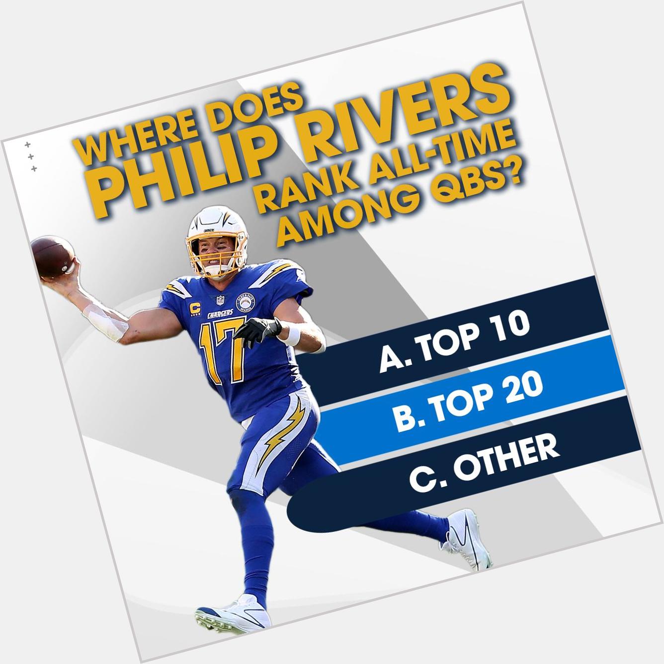 Happy 37th birthday, Philip Rivers!

Where do you rank the legend all-time? 