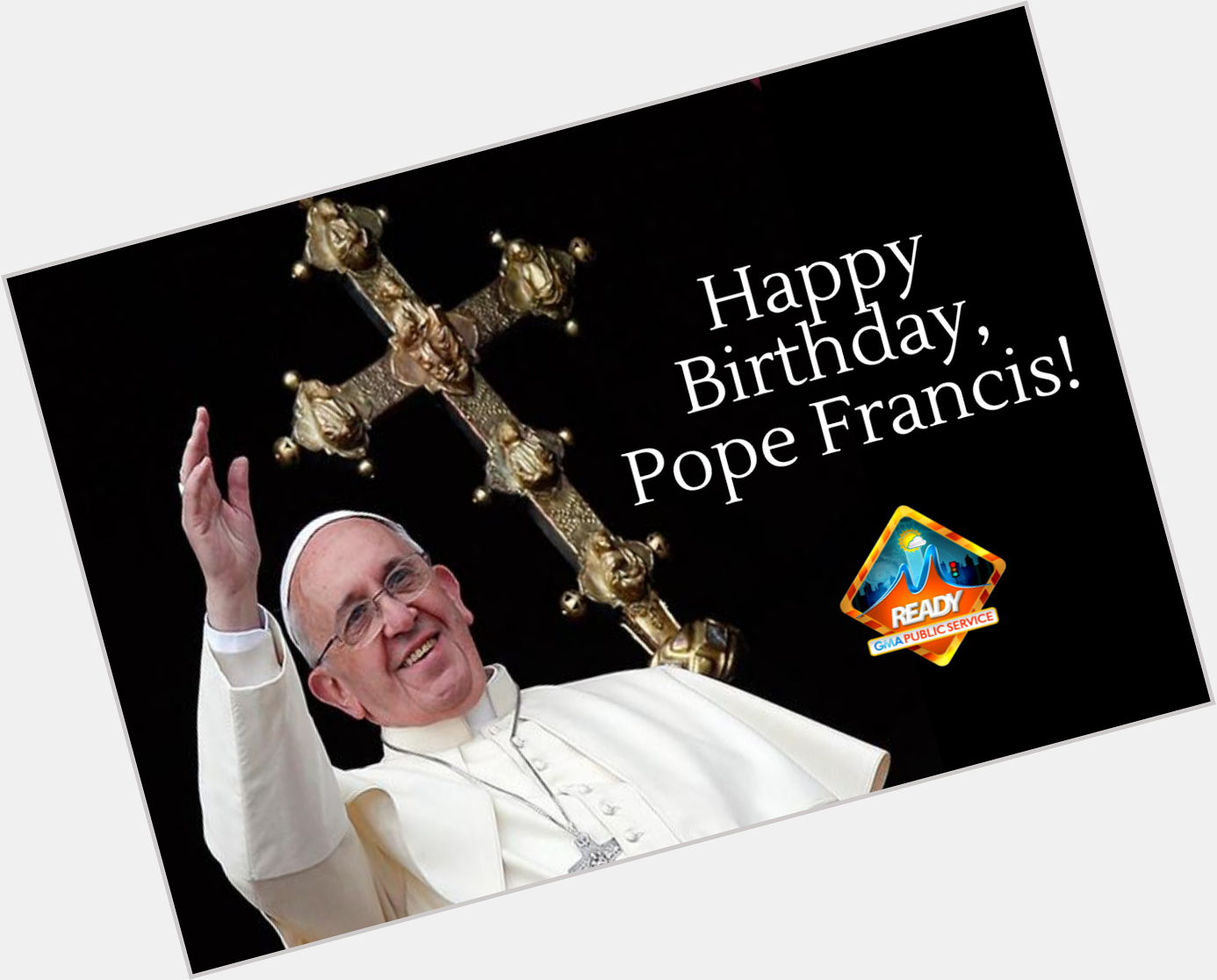   Together, lets greet Pope Francis ( a happy birthday today, December 17!  Birthday!     