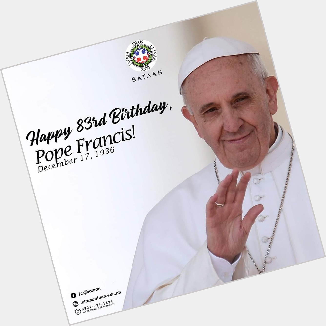 Happy 83rd Birthday, Pope Francis! 