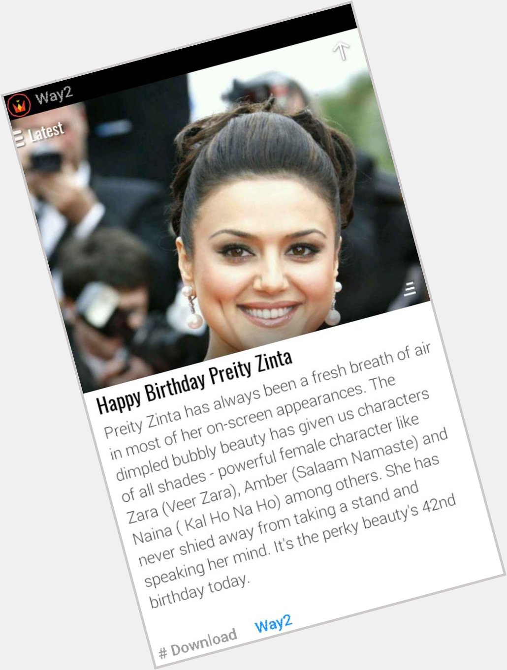 Happy Birthday Preity Zinta
Download Way2.
 