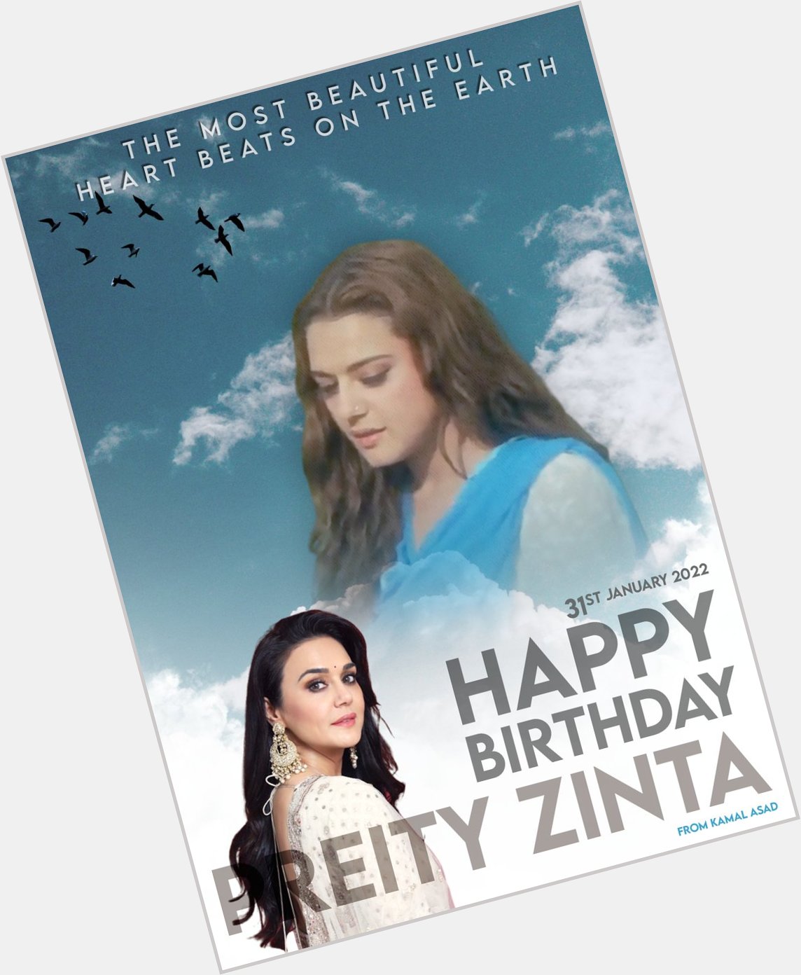  Happy Birthday Preity Zinta 
You are the most Beautiful heart beats on the Earth 