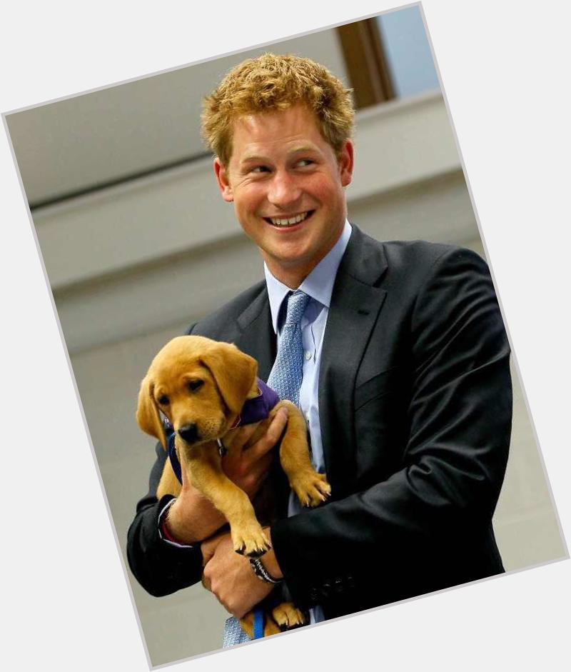 So, Harry doesn\t pose with a lot of fish but he does lose with puppies. So that\ll do. Happy Birthday Prince Harry. 