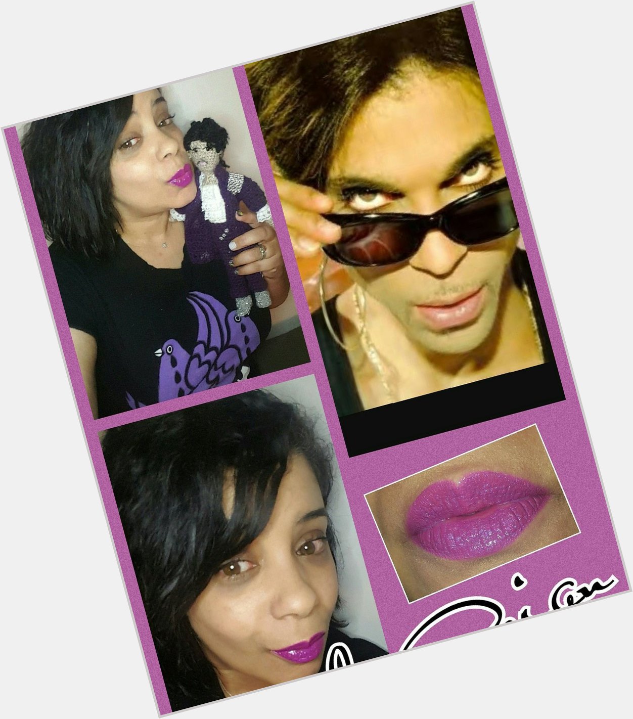 Happy birthday Prince! Celebrating with my purple reign lipsense, doll and tee 