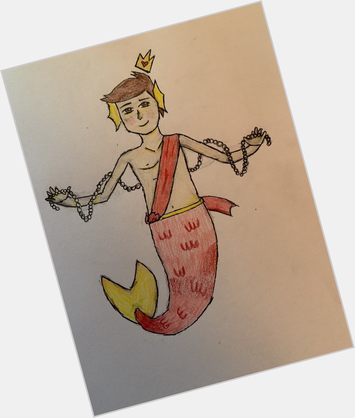 Happy (late) birthday to our favorite gay prince! I drew him as a mermaid hope u like it! 