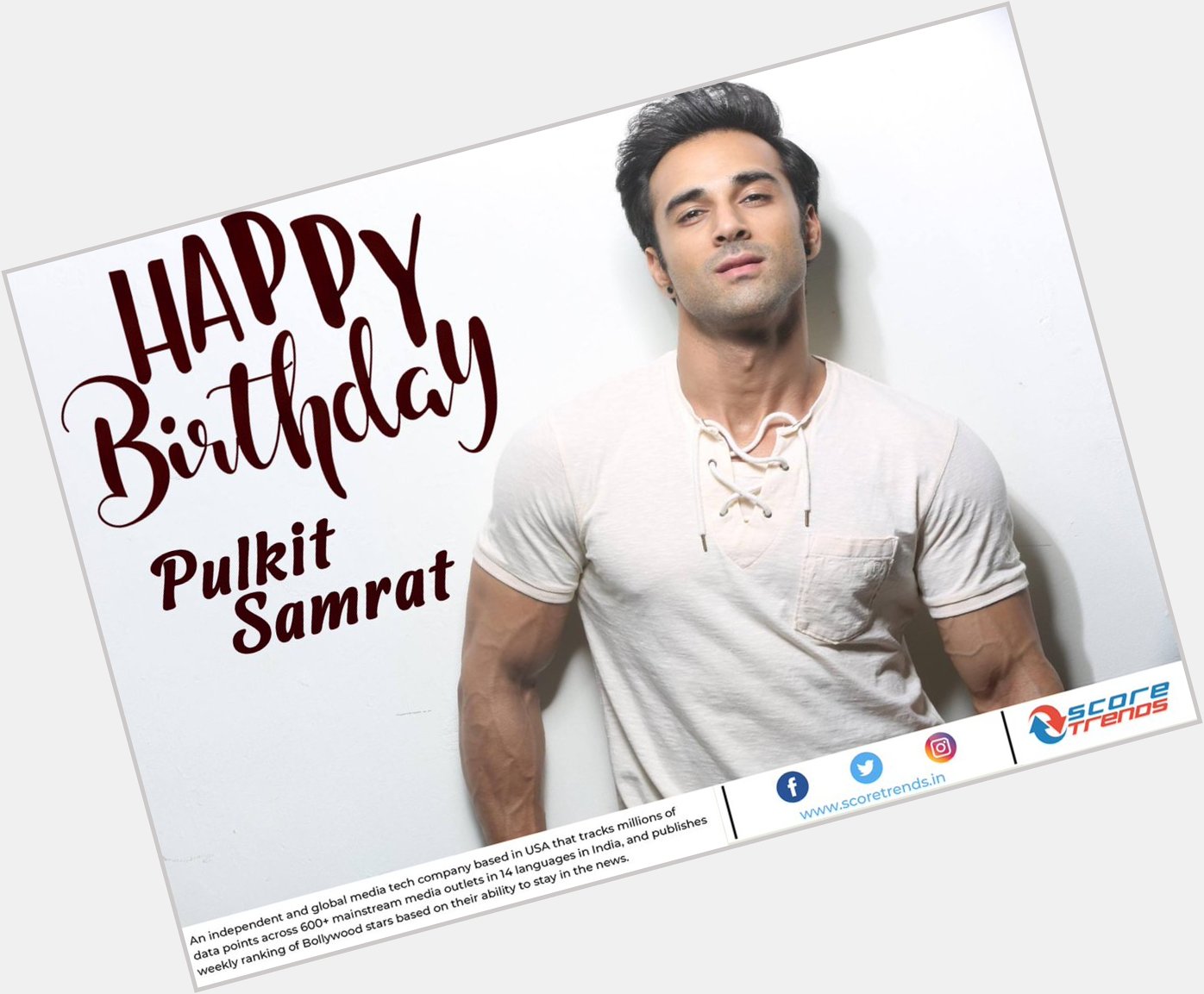 Score Trends wishes Pulkit Samrat a Happy Birthday!! 