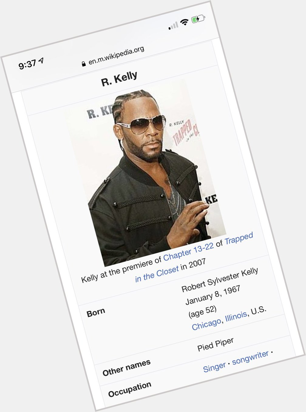 So who s going to wish R. Kelly a happy birthday tomorrow.    