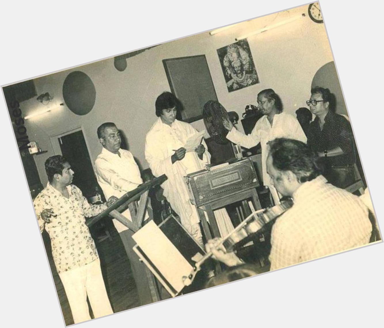 Happy Birthday R.D Burman Amit ji & Pancham\da during the record of the song \"Jidhar Dekho\" - from Mahaan 