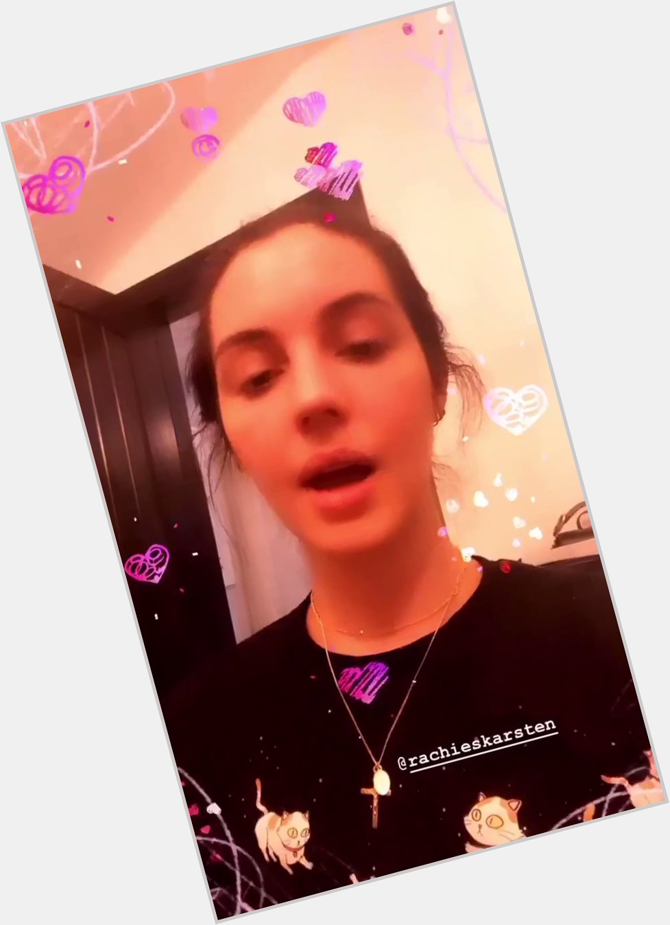 Adelaide via Instagram story, singing Happy Birthday for her best friend Rachel Skarsten. 