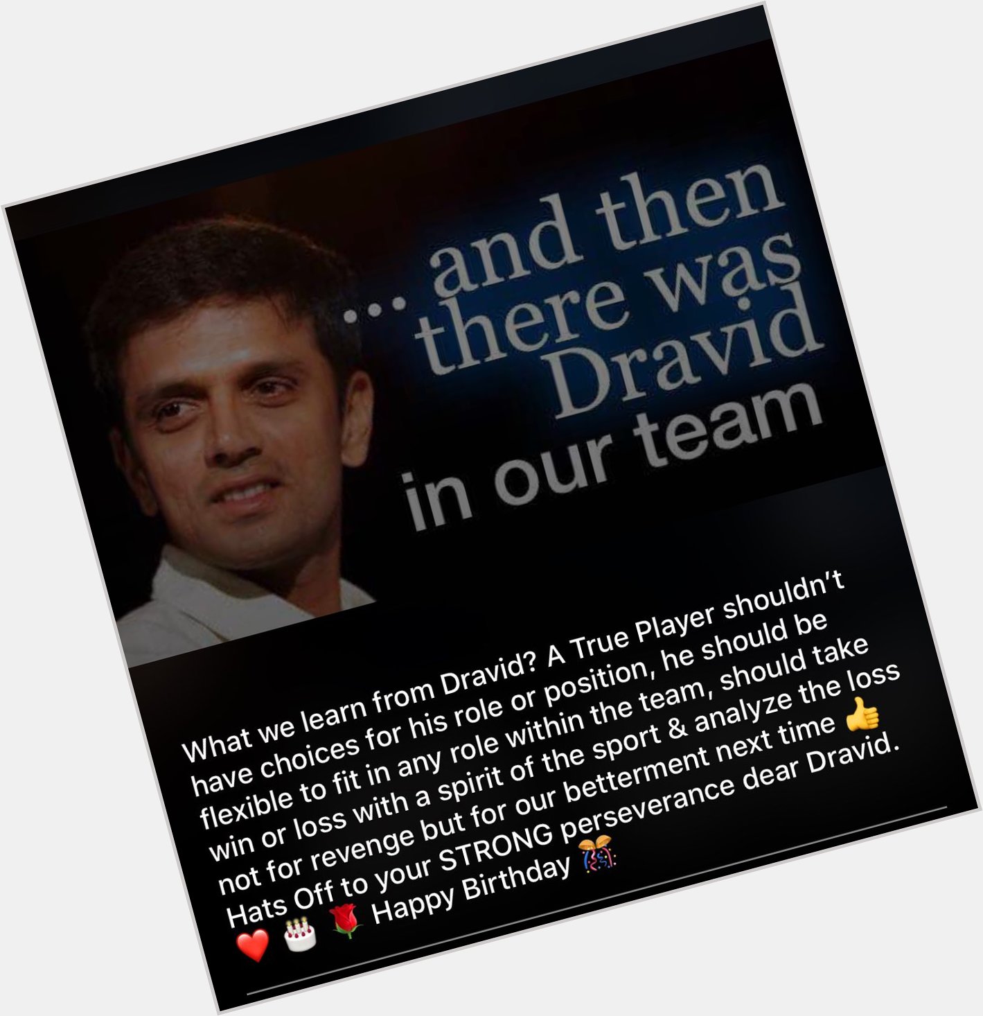  Obviously Rahul Dravid that s my whatsapp status pic for today       
