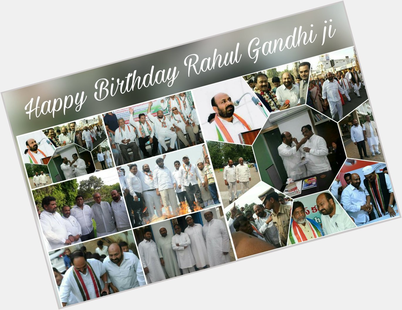 Happy birthday...Sri Rahul Gandhi ji.. Jamal Shareef. Advocate. Chairman DCC Minority Warangal Dists. 
