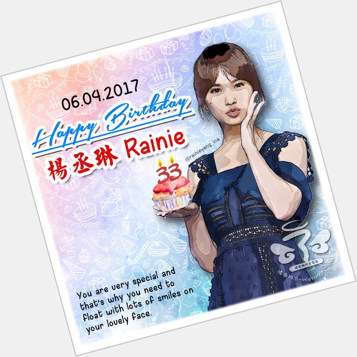 Happy birthday Rainie Yang Wish you nothing but the best. Love from Indonesia .   