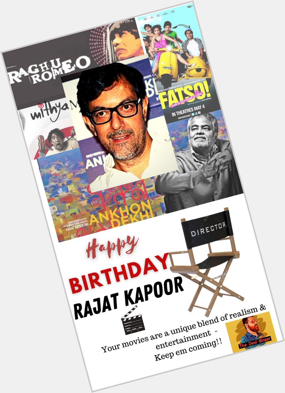  Happy birthday Rajat Kapoor ! Hindi film industry needs more filmmakers like you. 