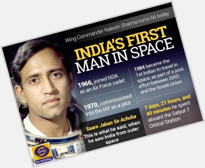 Happy Birthday India\s first man in space - Rakesh Sharma !   