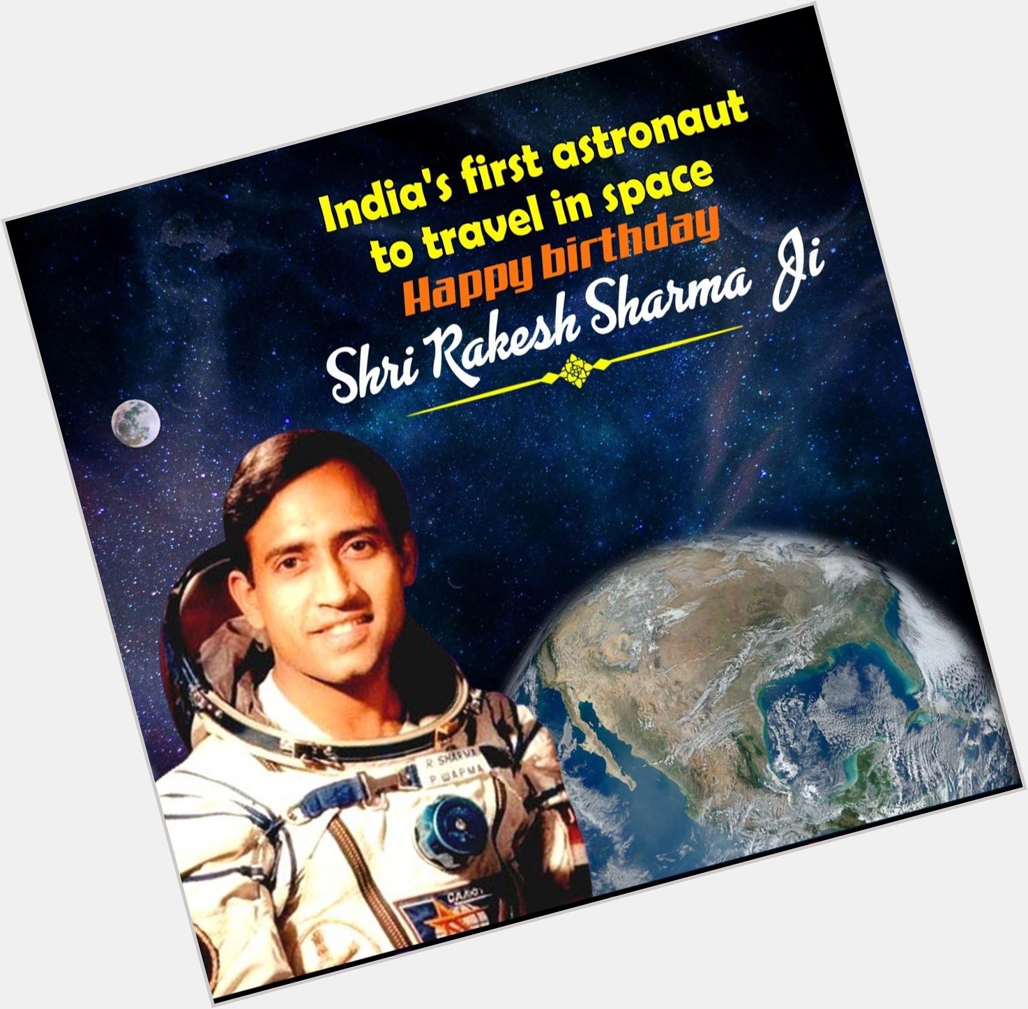 Happy 72nd Birthday to Indian Pilot & First Astronaut in Space,
Mr Rakesh Sharma Ji. 