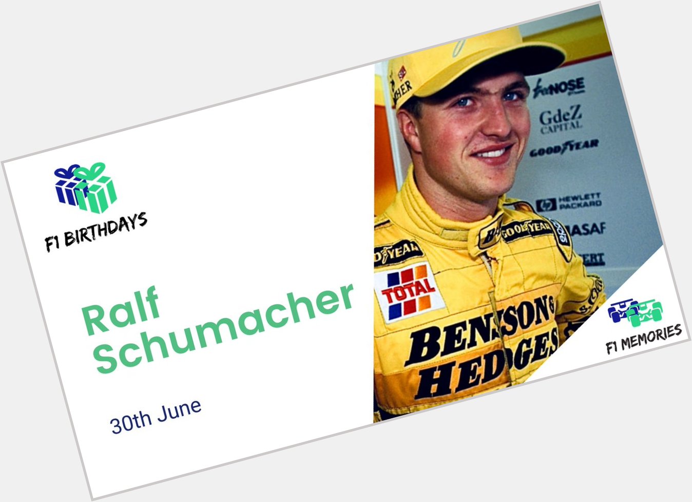 Happy birthday to ex Jordan, Williams & Toyota driver and 6 time GP winner, Ralf Schumacher!  