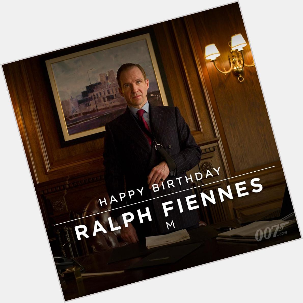 Happy Birthday to Ralph Fiennes who celebrates his birthday today. Ralph will be returning as M in SPECTRE. 