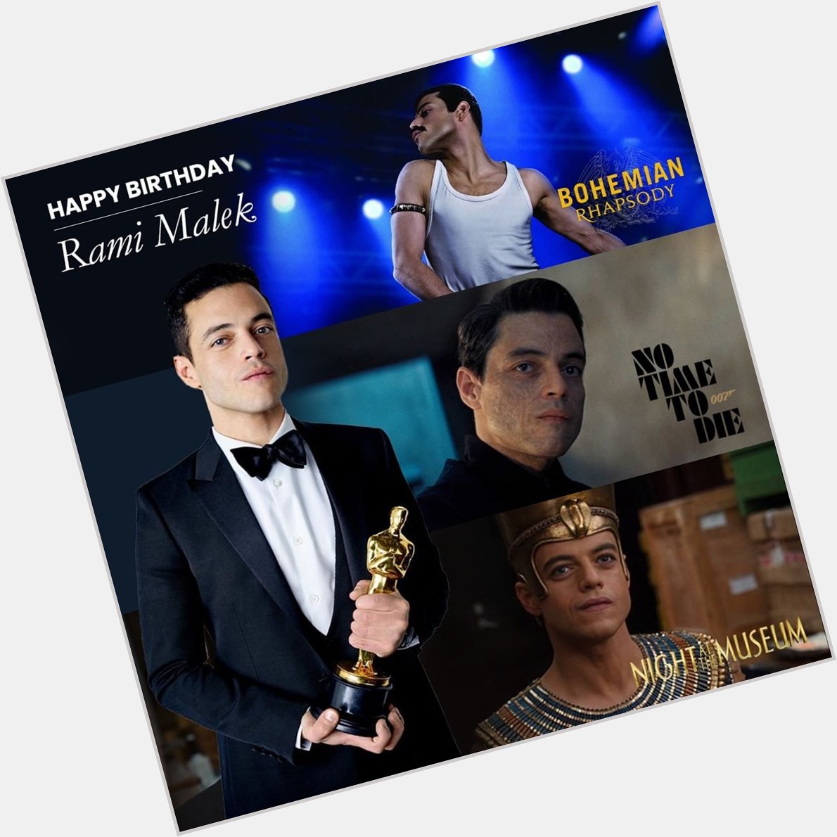 Happy Birthday to Rami Malek! Can\t wait to see his role as a Bond Villain in   