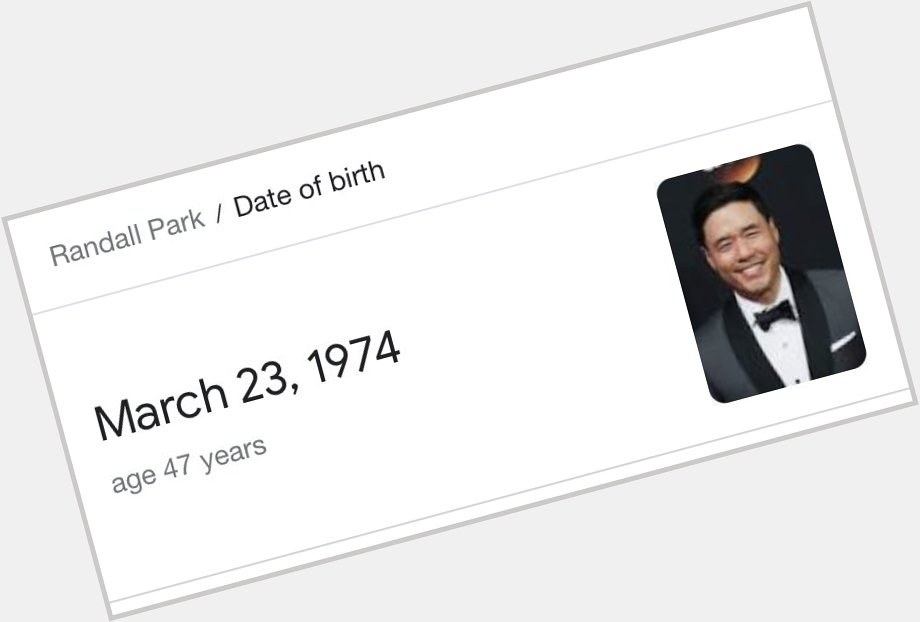 Happy Birthday to Randall Park and Randal Park only 