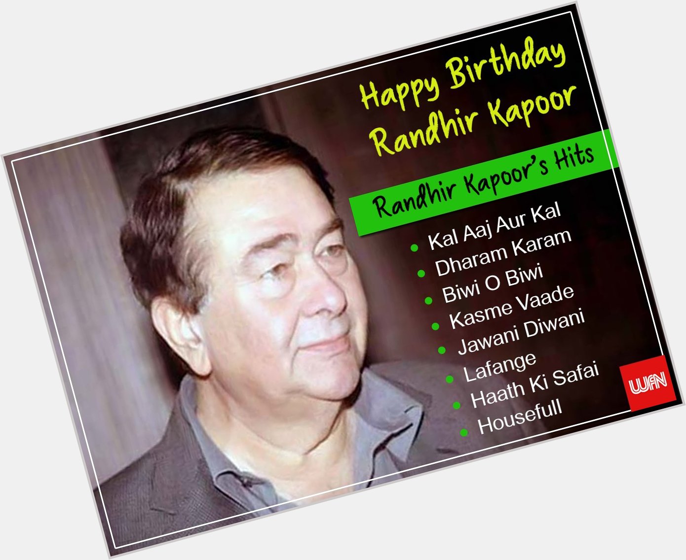 Wish you a very happy birthday Randhir Kapoor  
