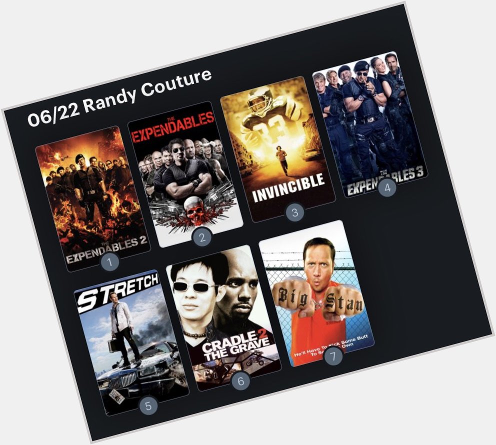 Hoy cumple años el actor Randy Couture (58) Happy Birthday ! Aquí mi ranking: 