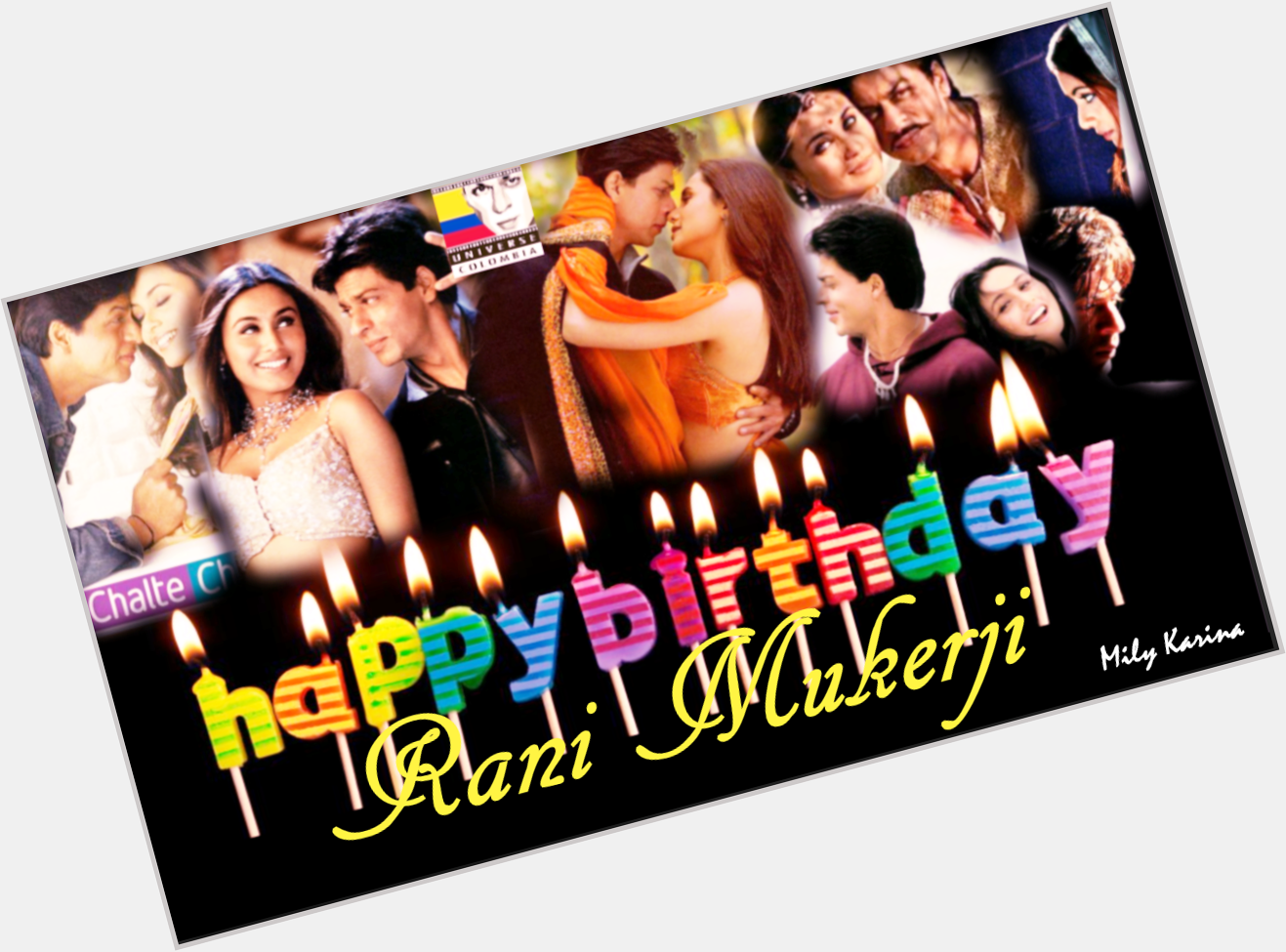 Los SRKians Colombianos queremos desearle un hermoso cumpleaños a una gran actriz...Happy Birthday Rani Mukerji. 