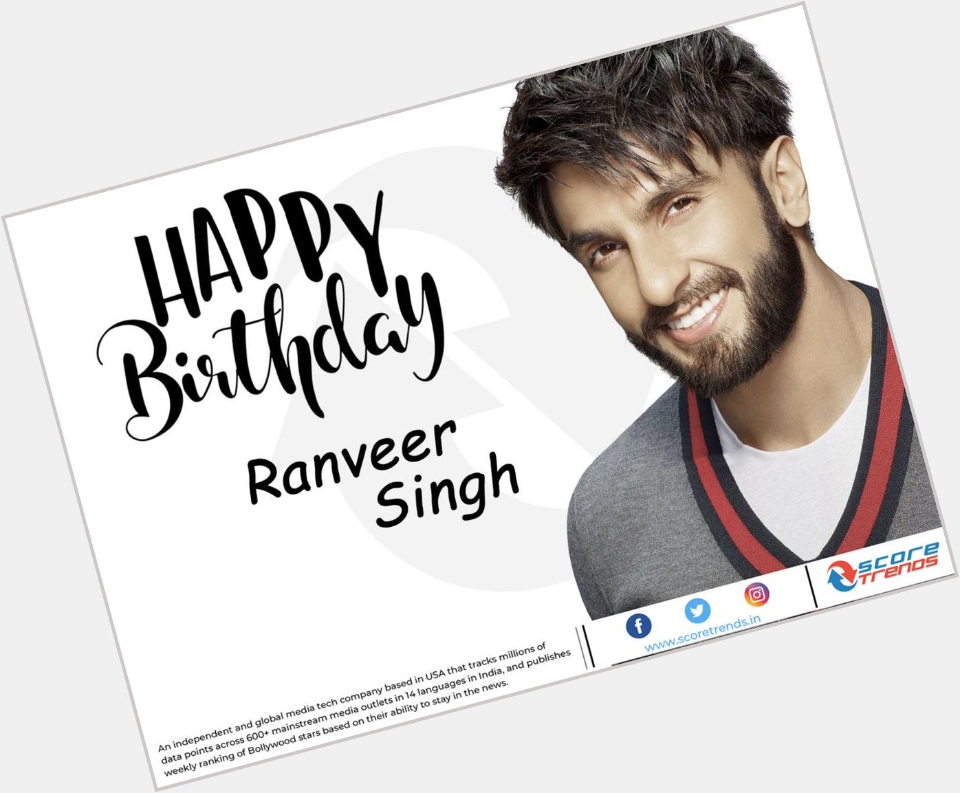 Score Trends wishes Ranveer Singh a Happy Birthday!! 