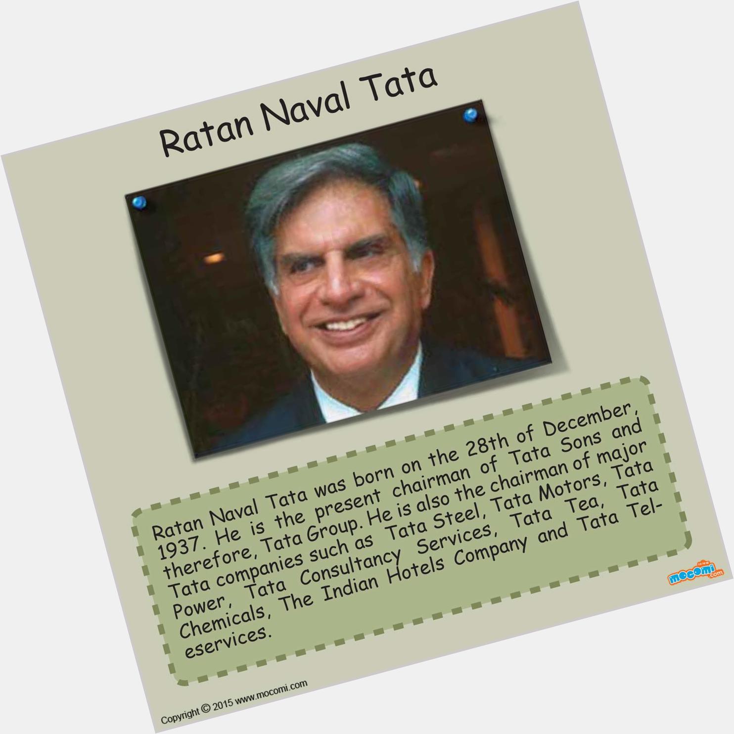 A very happy birthday to Mr. Ratan Tata.    