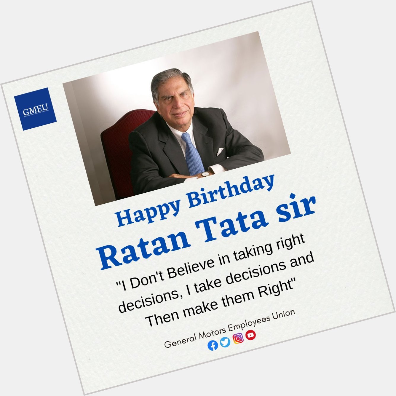 Happy Birthday 
Ratan Tata Sir..       