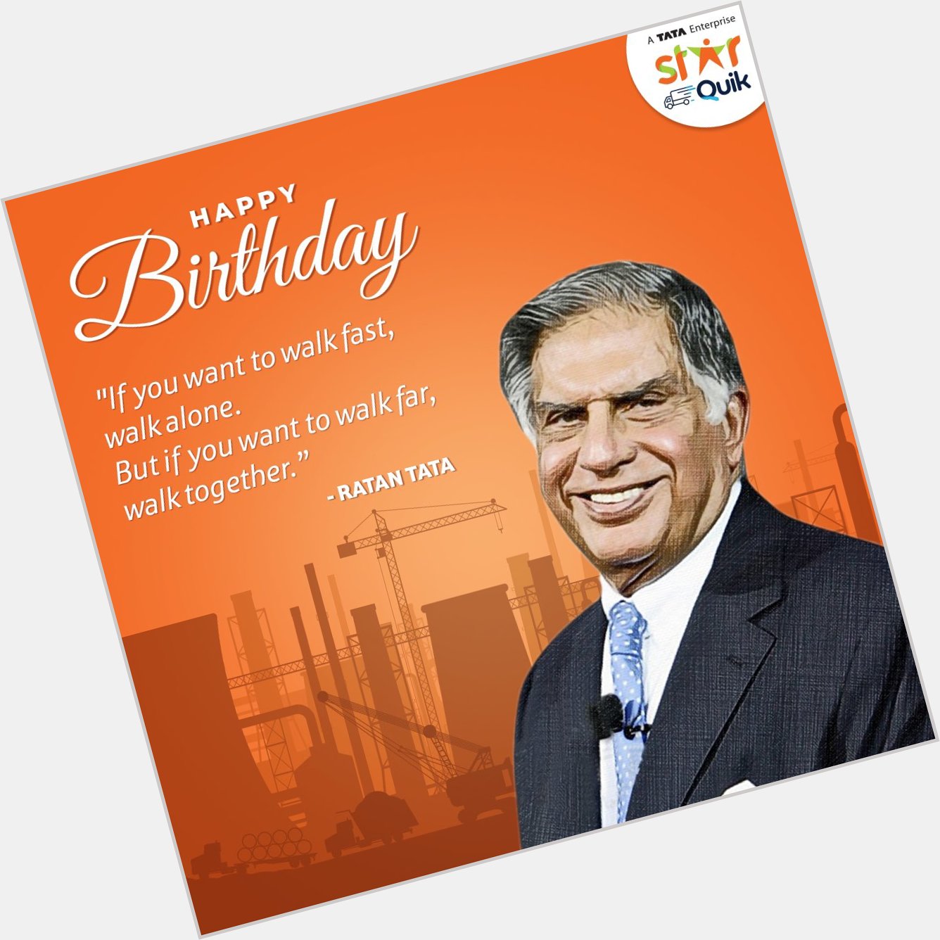He is an inspiration to millions. Team StarQuik wishes Mr. Ratan Tata a very Happy Birthday! . 