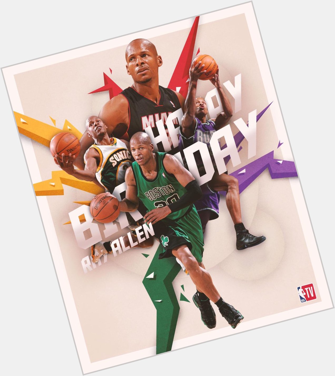 To help us wish 2x champion, 10x All-Star and 3-point shootout winner, Ray Allen a Happy Birthday! 