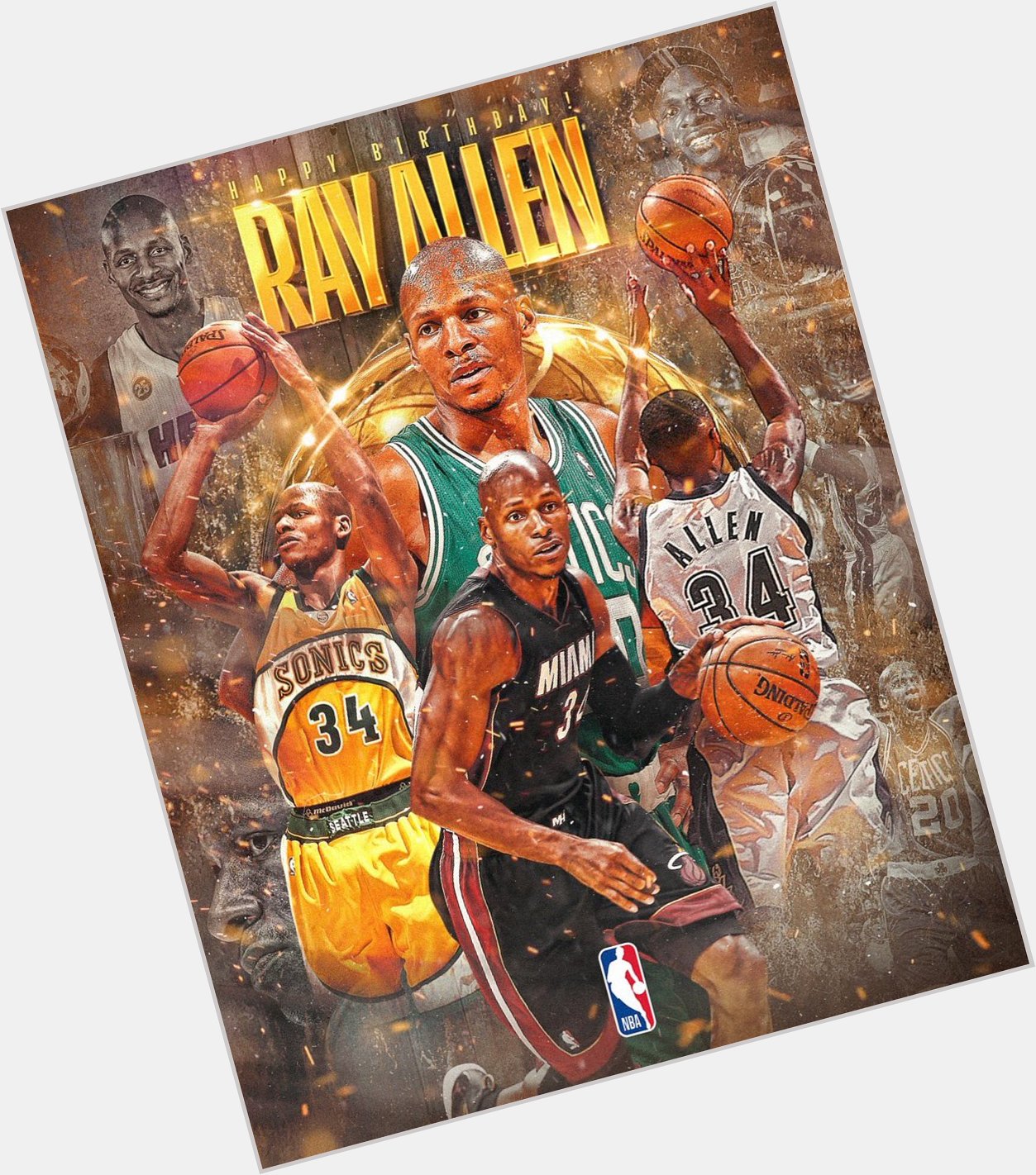 Join us in wishing Ray Allen, one of the games greatest sharpshooters, a HAPPY BIRTHDAY. 