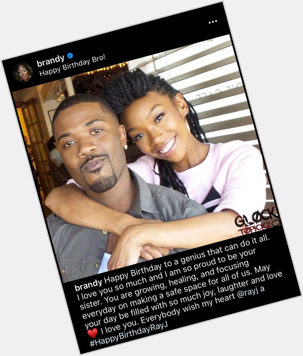 Brandy wishes her little brother Ray J a Happy 41st Birthday 