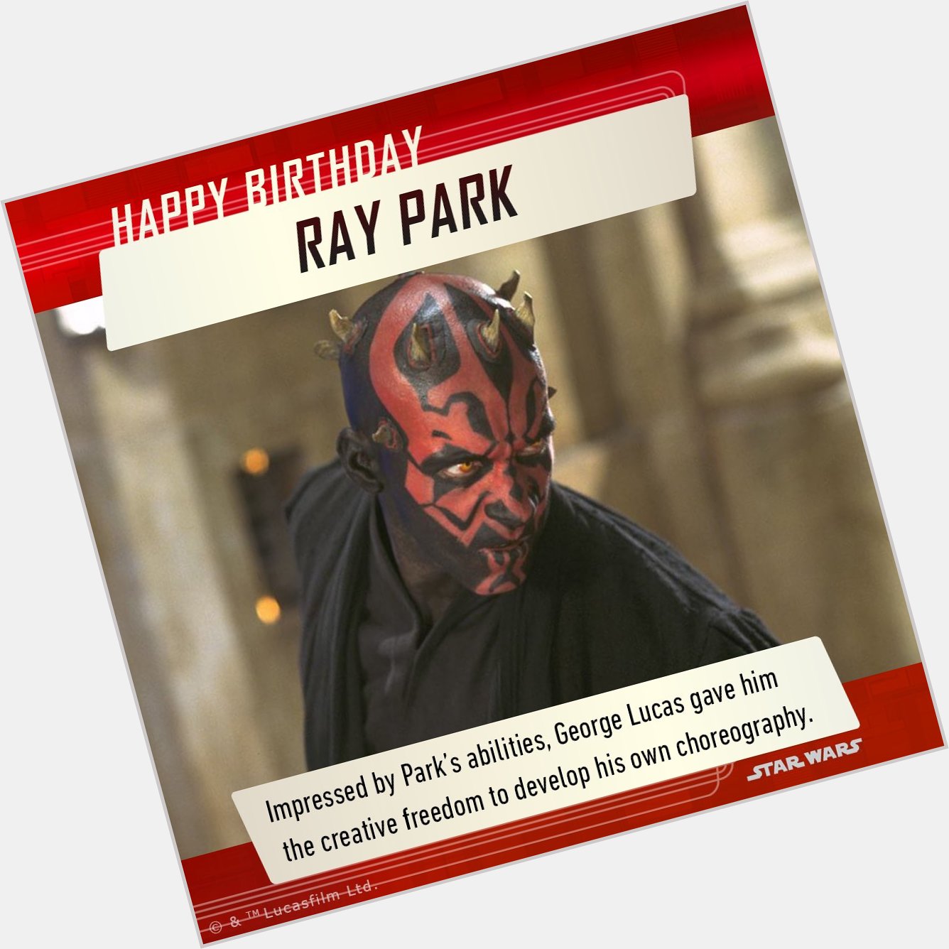 Happy Birthday Ray Park!  