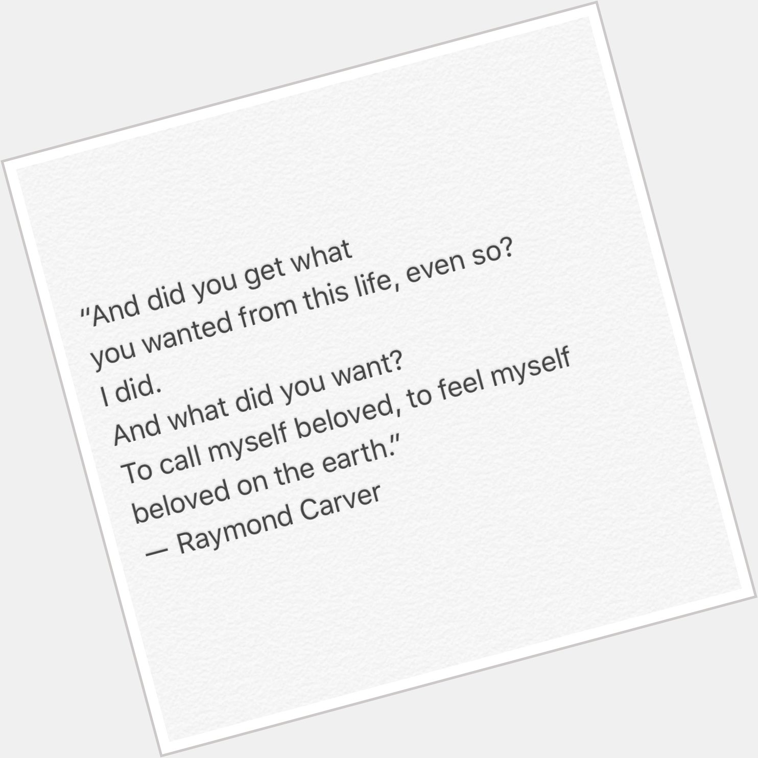 Happy birthday, Raymond Carver. 