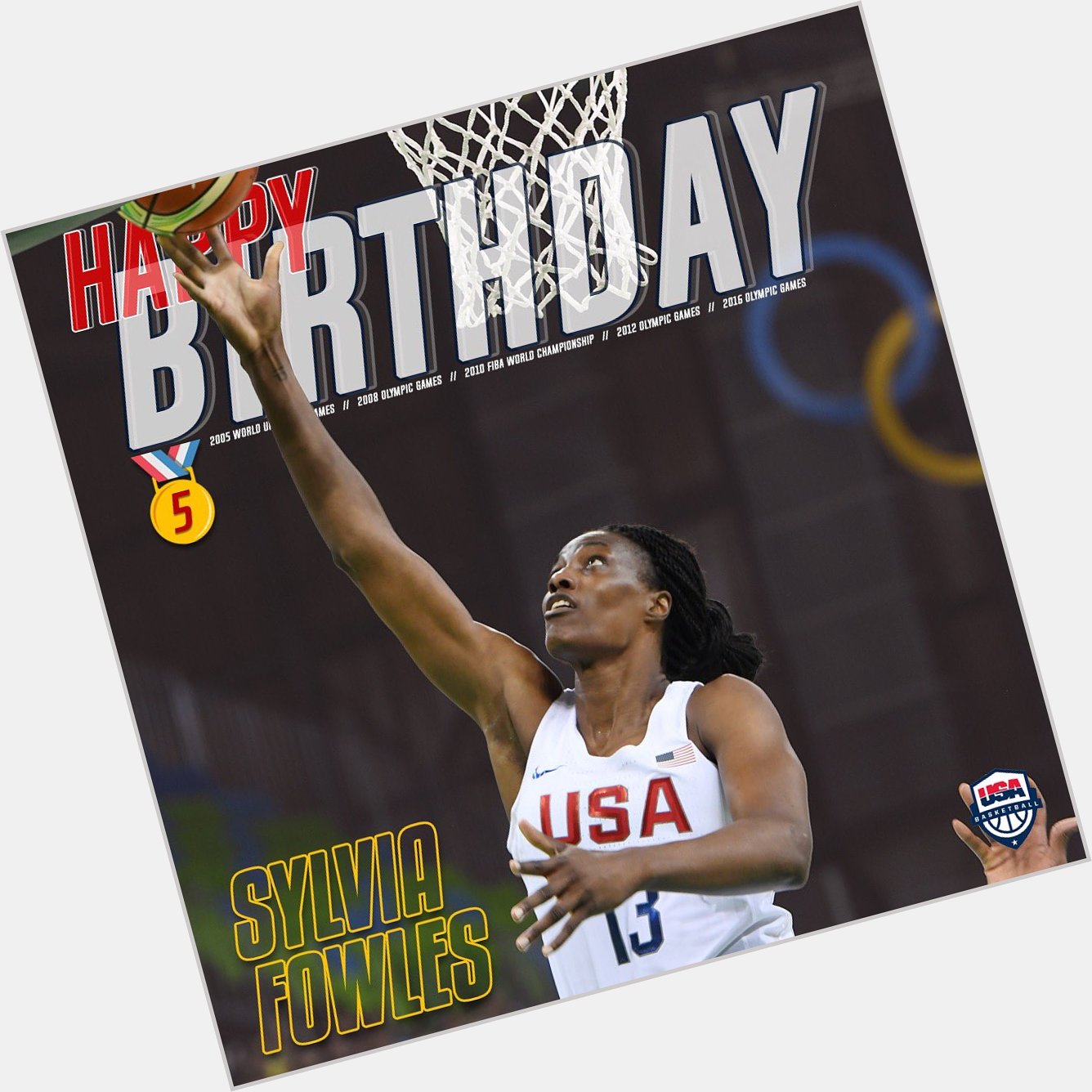 A pair of Olympic gold medalists . Happy birthday Sylvia Fowles & Rebecca Lobo! 