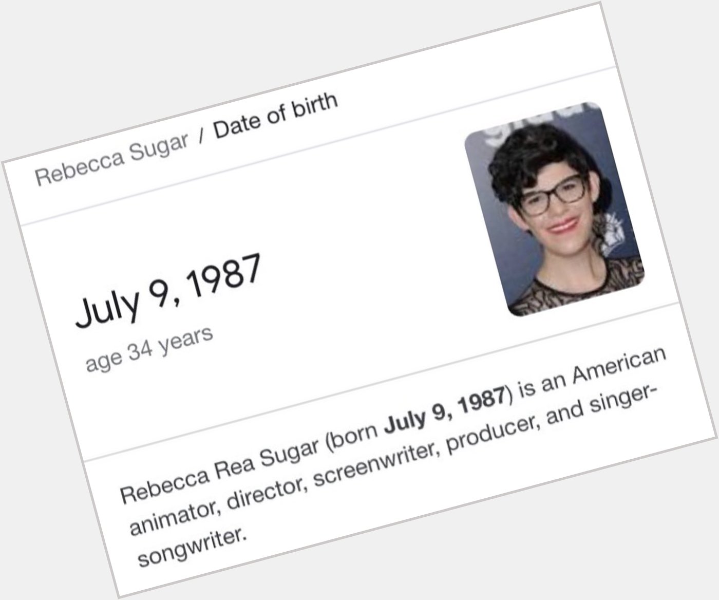 Happy birthday Rebecca Sugar !! They re Such an inspiration to me and I m sure a bunch of other people !!  