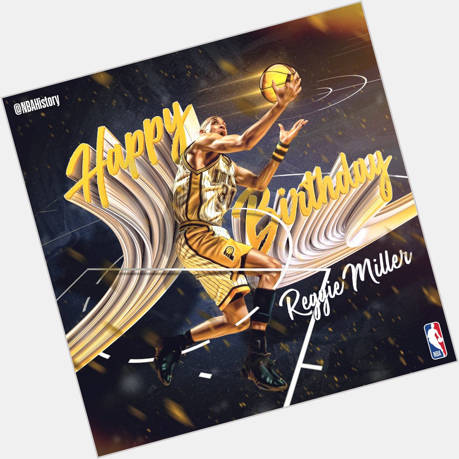 Happy birthday Reggie Miller! Artwork made for the 