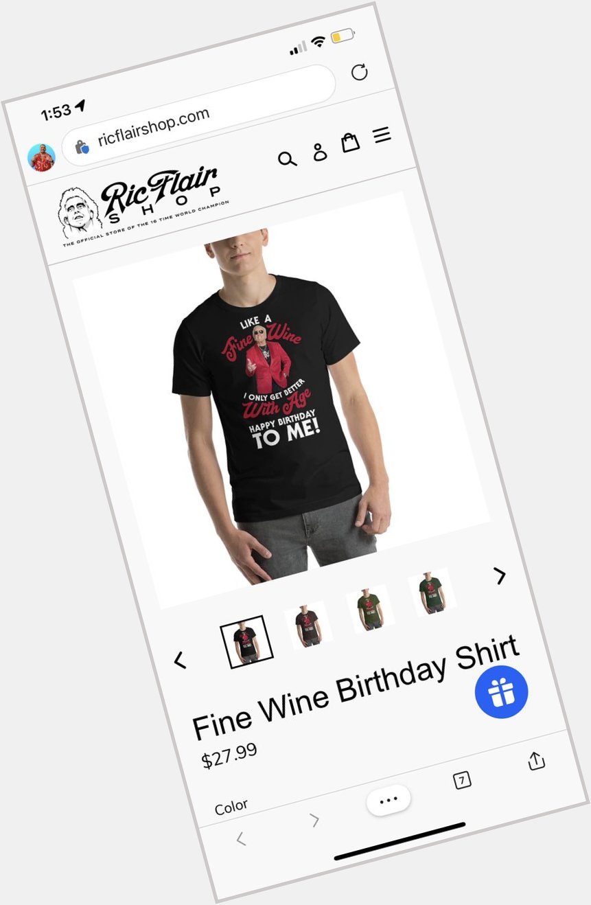 Ric Flair really said Happy Birthday to me on a shirt 