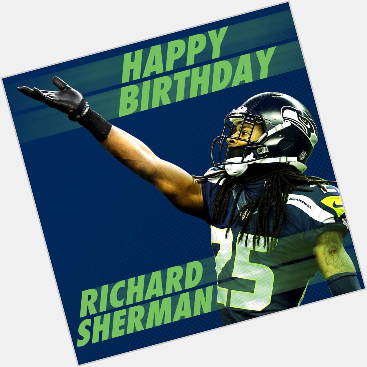 Happy birthday Richard Sherman 27 years old 