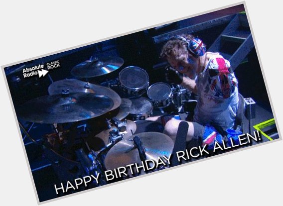Happy fifty-sixth birthday to T Rick Allen, of Def Leppard! Guitar, drums, load up, stun! 