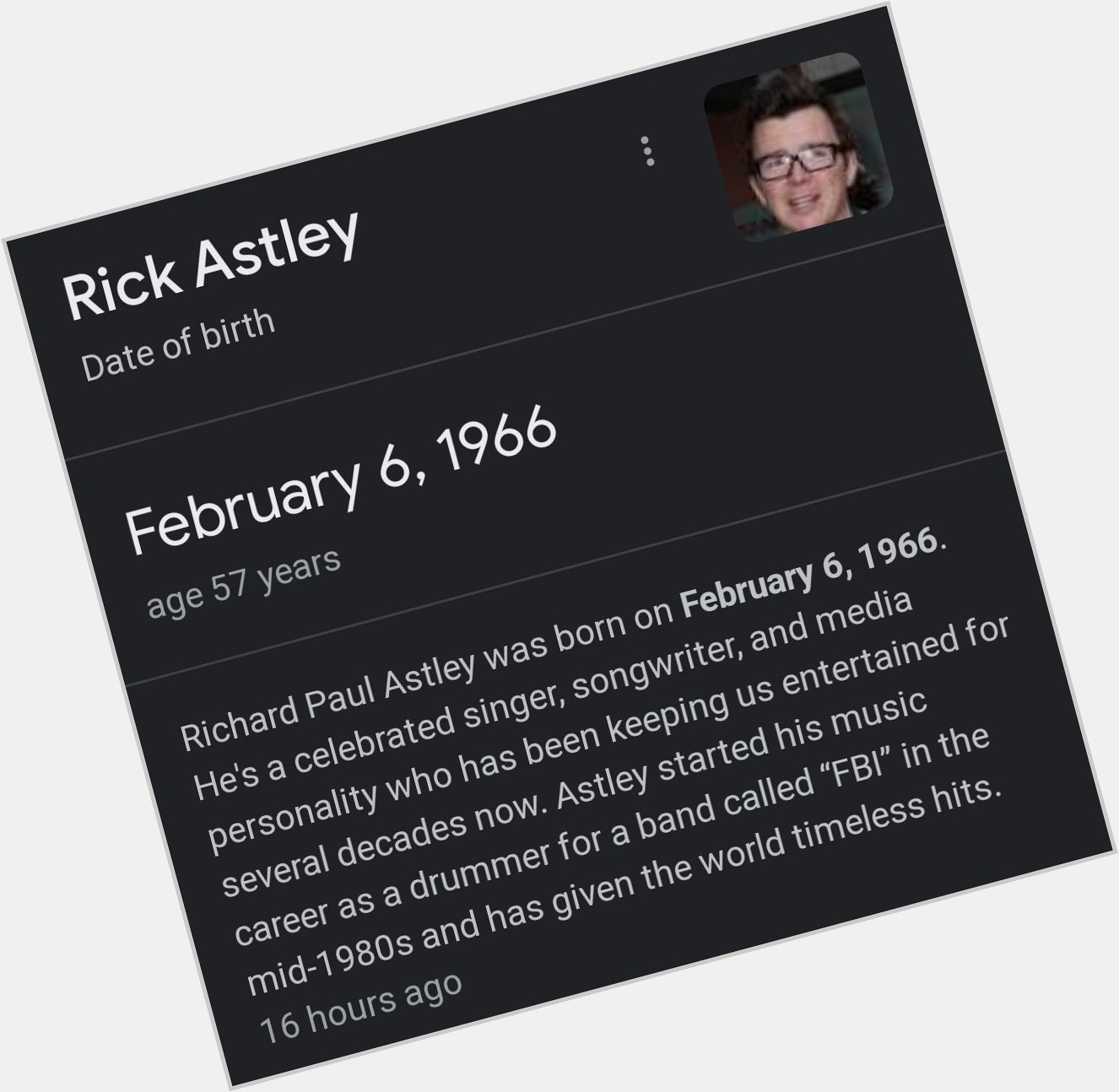 TODAY IS ONLY THE DAY YOU CAN REPOST THIS. HAPPY BIRTHDAY RICK ASTLEY!!!  