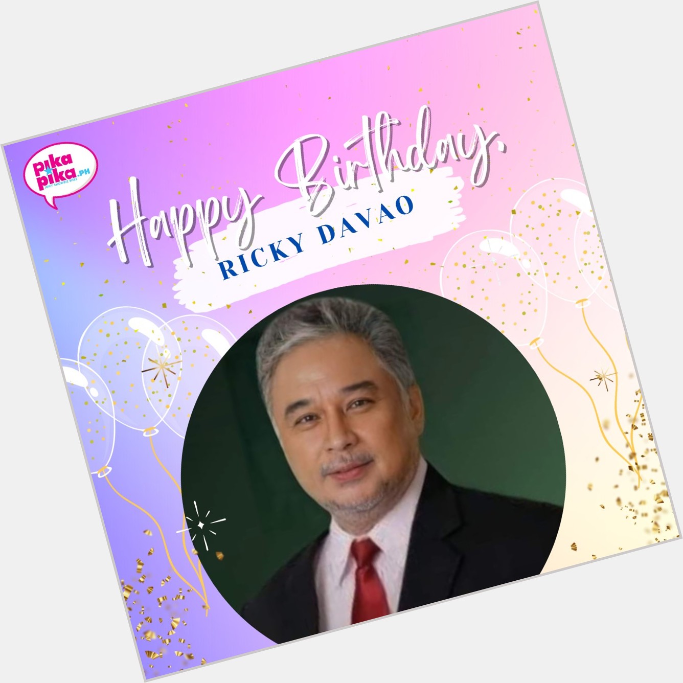 Happy birthday, Ricky Davao! May your special day be filled with love and cheers.    