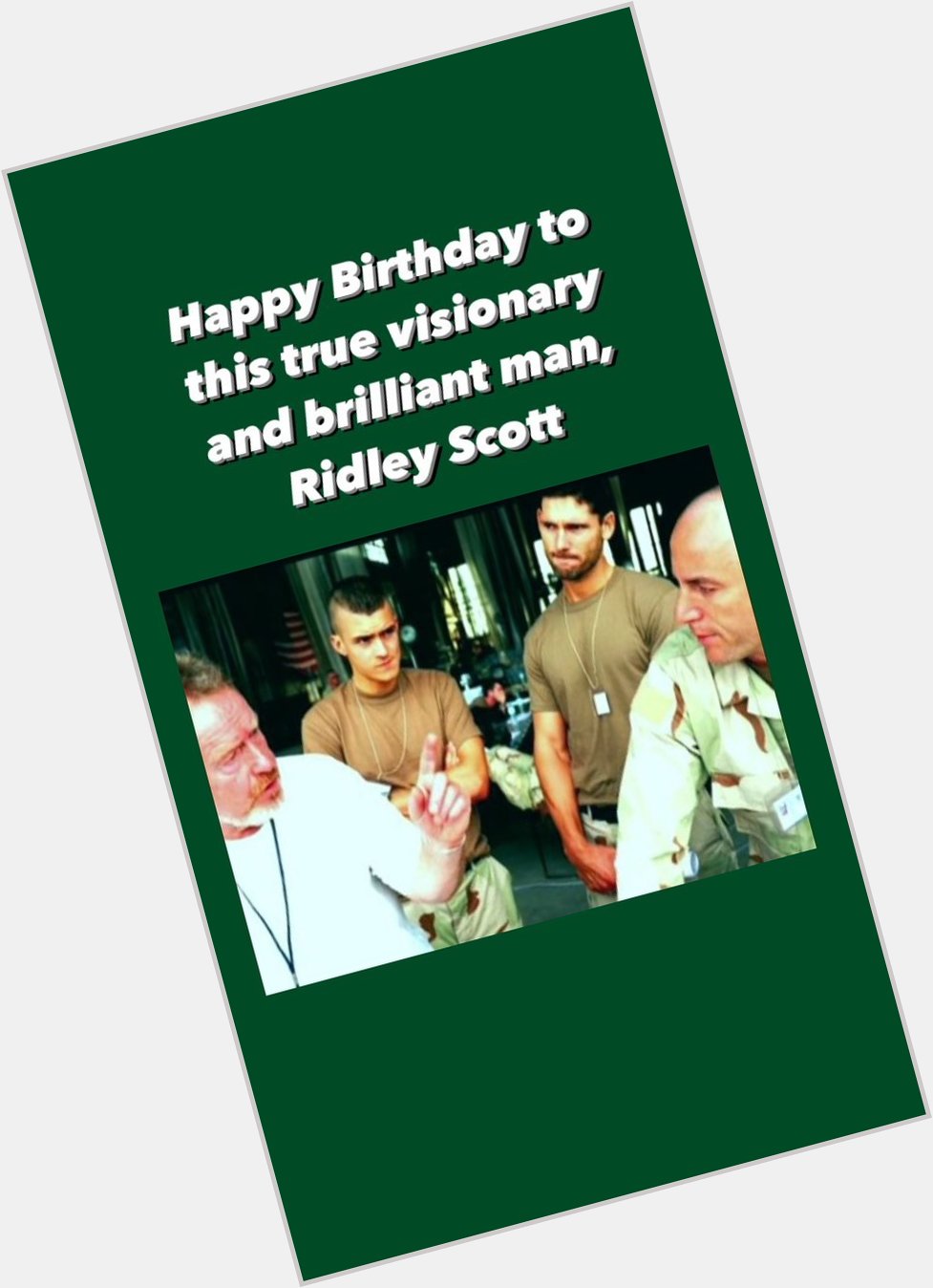 Orlando via his IG stories wishing Ridley Scott a happy birthday 