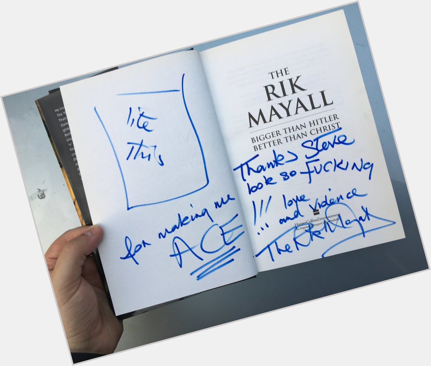 Happy birthday, Rik Mayall. Thanks for making my book look so fucking ACE! 