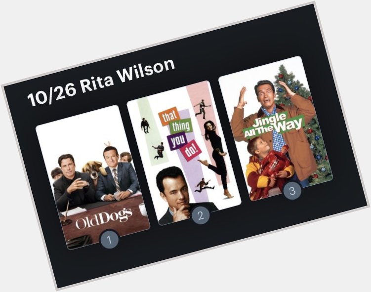 Hoy cumple años la actriz Rita Wilson (65). Happy Birthday ! Aquí mi ranking: 