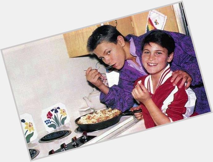 Happy Birthday River Phoenix (here with brother Joaquin, trying moms soy omelet)! via  