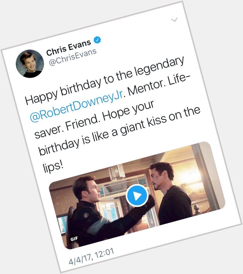 Chris Evans wishing Robert Downey Jr. a happy birthday, an exciting duology 