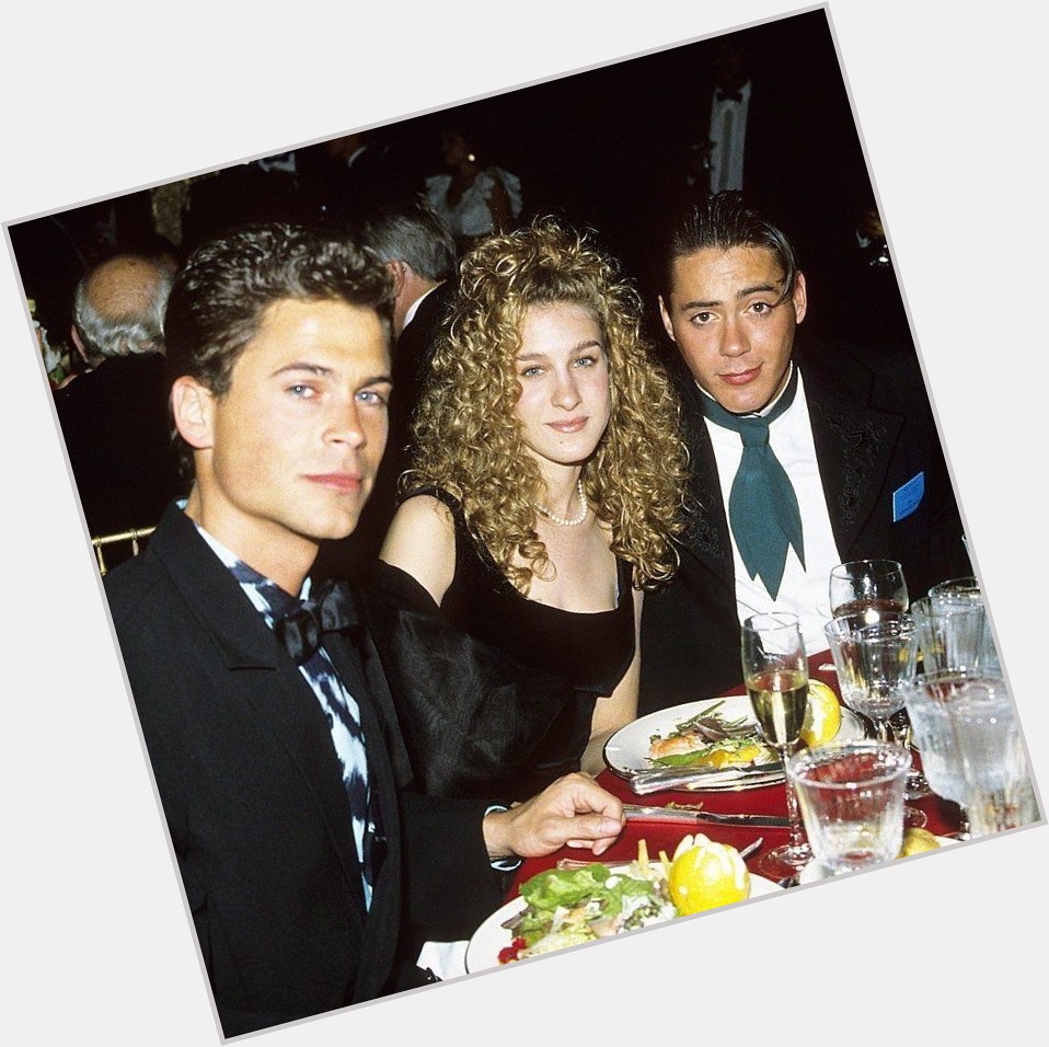 Happy Birthday to Sarah Jessica Parker! Here she is pictured with Rob Lowe and Robert Downey, Jr, in 1988. 